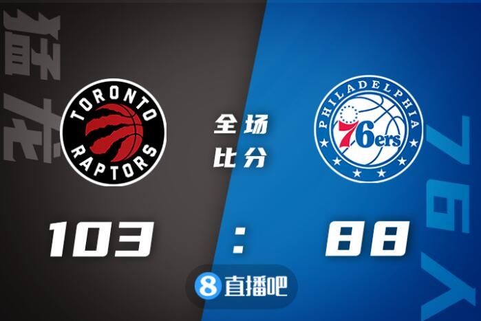 🏀西卡23+10+7 恩比德20+11 哈登15+7 猛龙胜76人总比分追至2-3